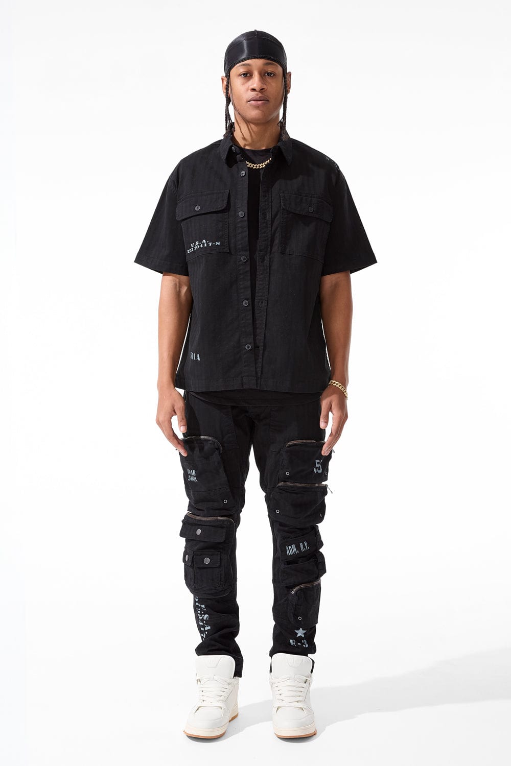 Jordan Craig Infantry Division S/S Cargo Bundle (Black) TOP: SMALL | BOTTOM : 30/32