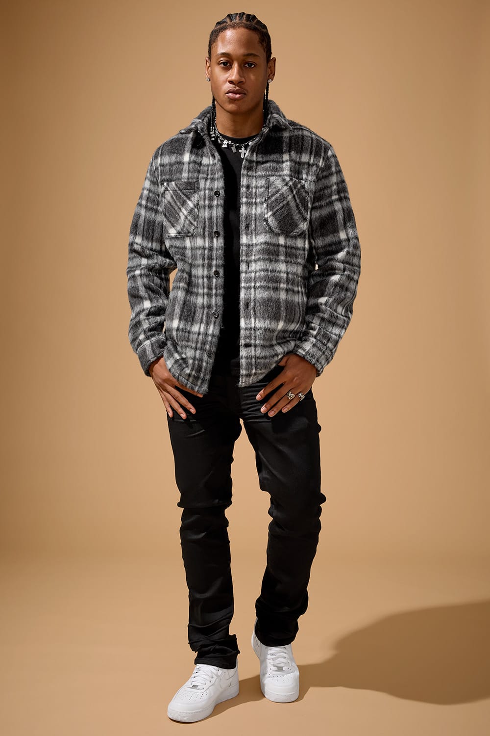 Jordan Craig Ironworks Flannel Shacket (Industrial Black)