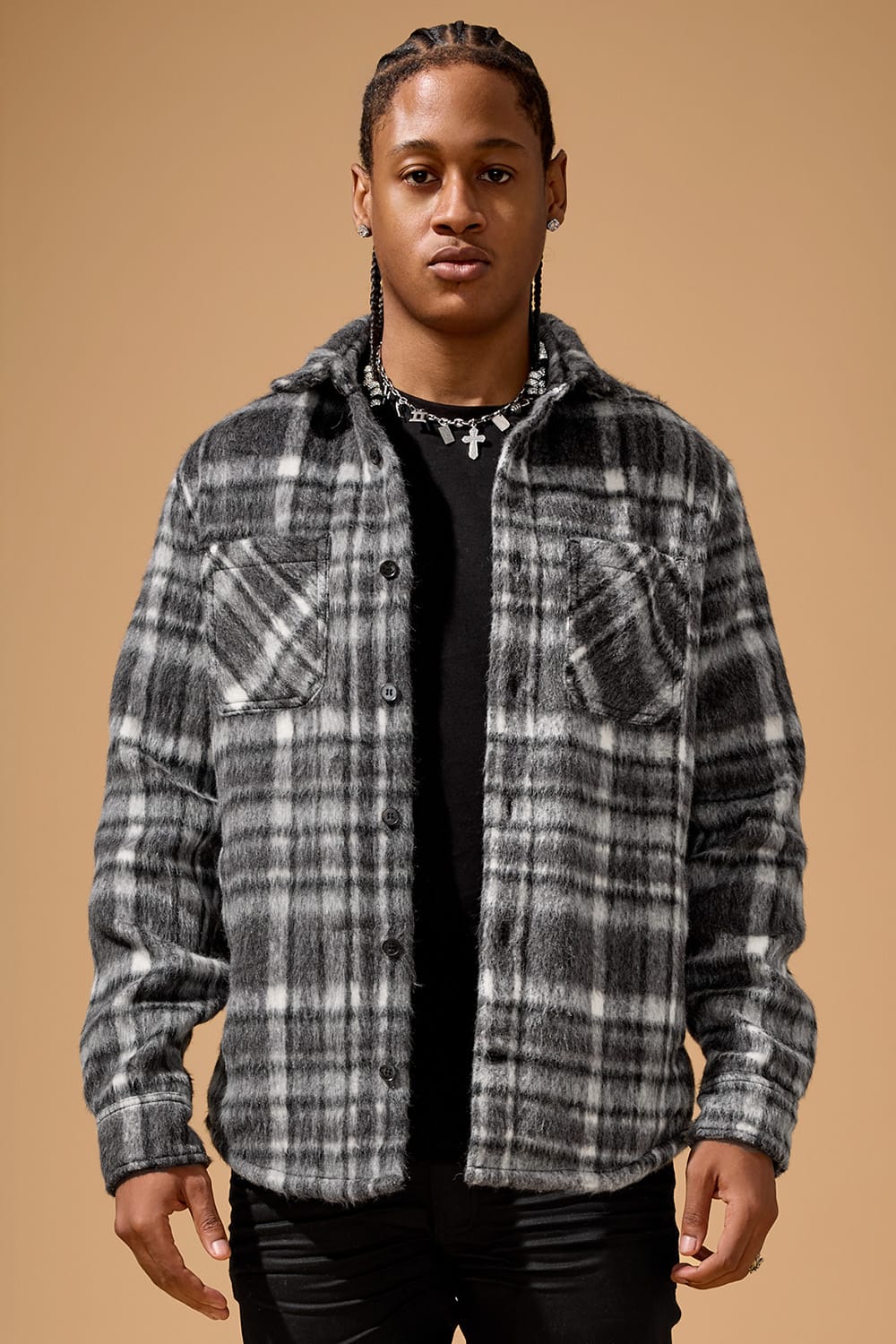 Jordan Craig Ironworks Flannel Shacket (Industrial Black) S / Industrial Black