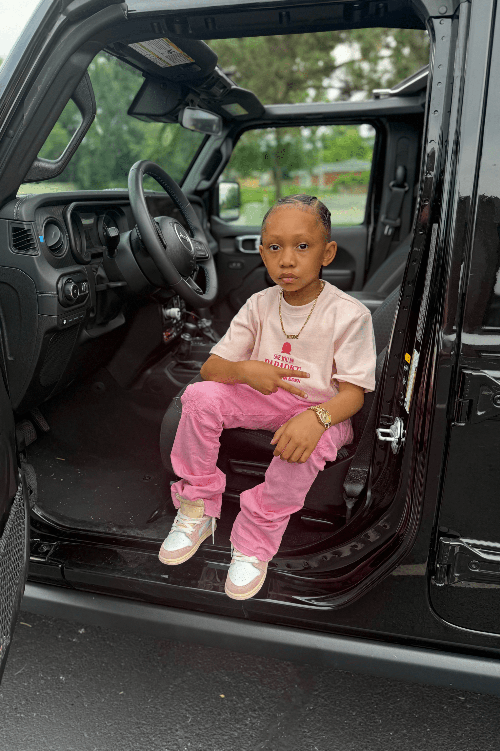 Kids Stacked Tribeca Twill Pants (Pink)