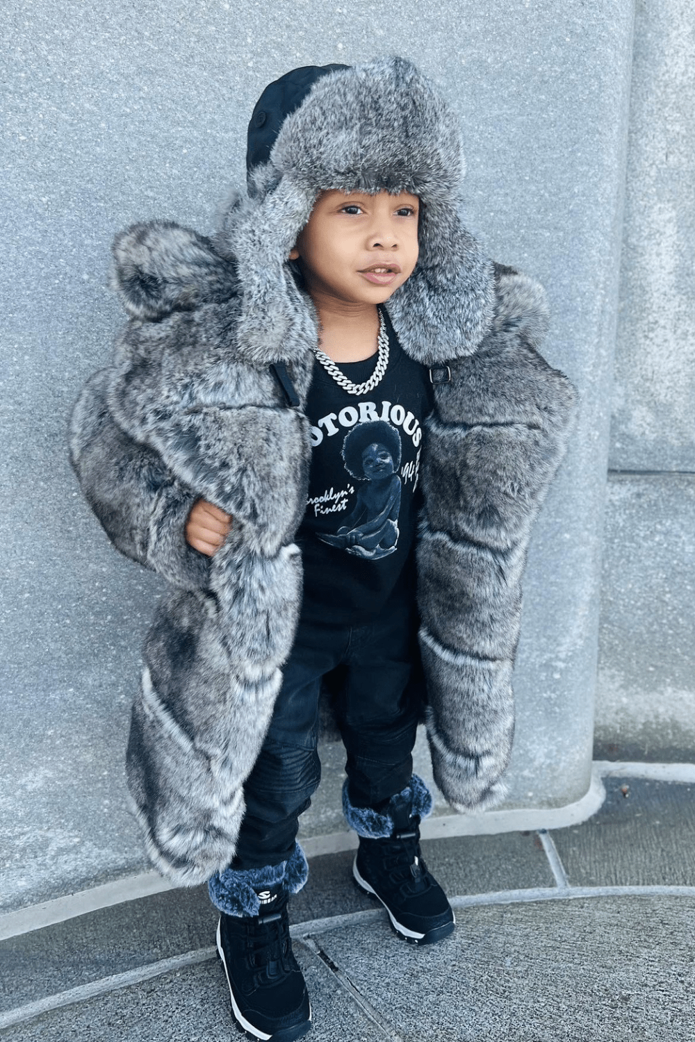 JC Kids Kids Don Juan Fur Coat (Chinchilla)