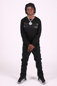 Kids Stacked Ventura Cargo Pants (Black)