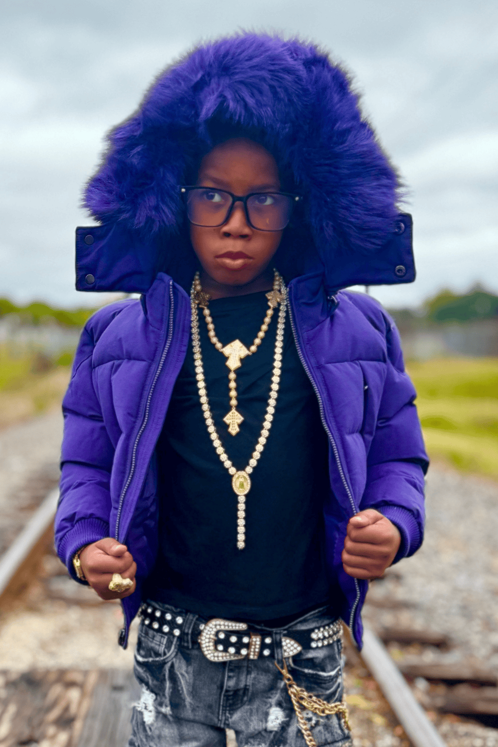 JC Kids Kids Cross Bay Bomber Jacket (Purple)