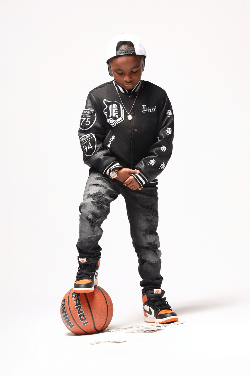 JC Kids Kids 313 Varsity Jacket (Black)