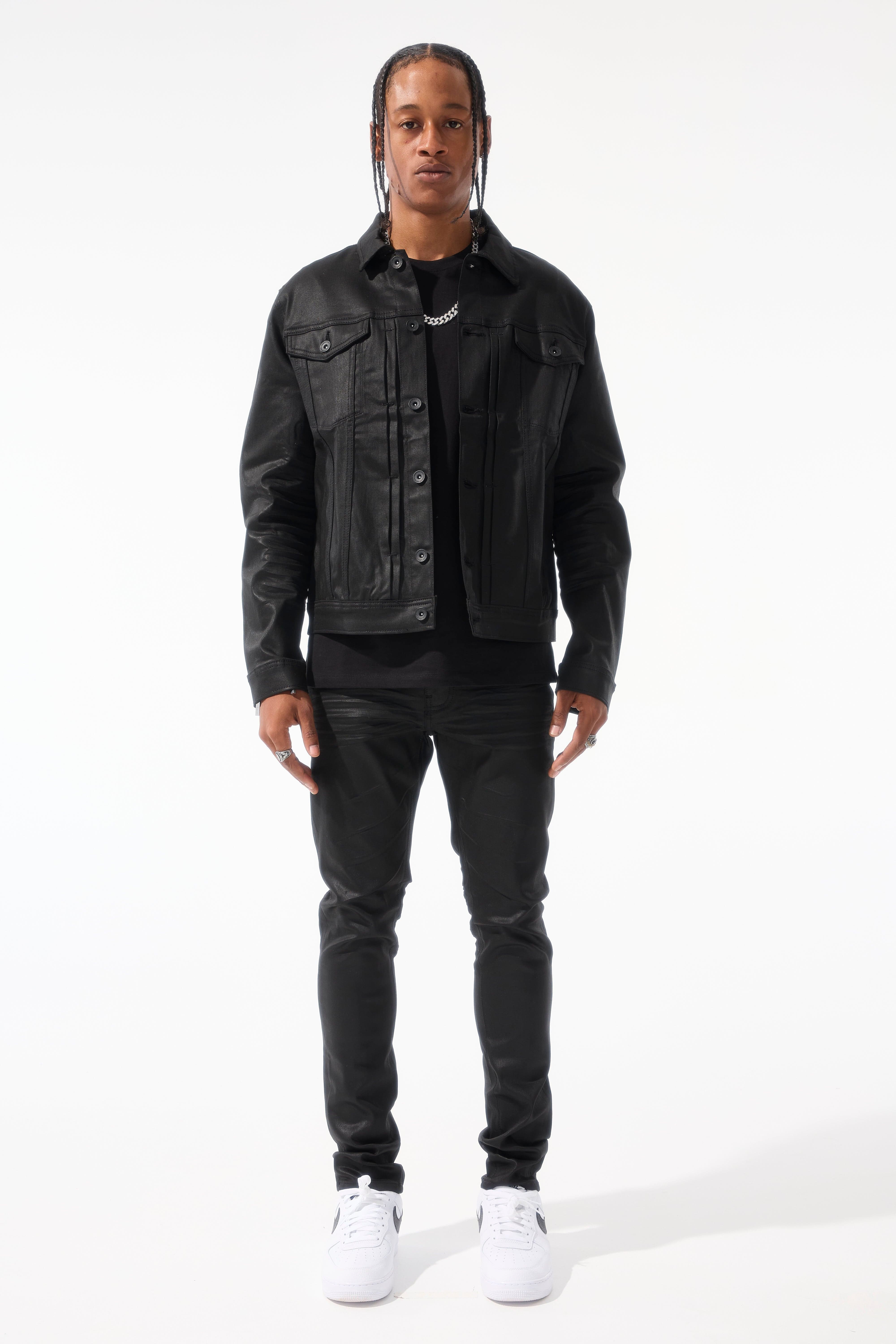 Jordan Craig Smooth Criminal Denim Trucker Jacket (Jet Black)