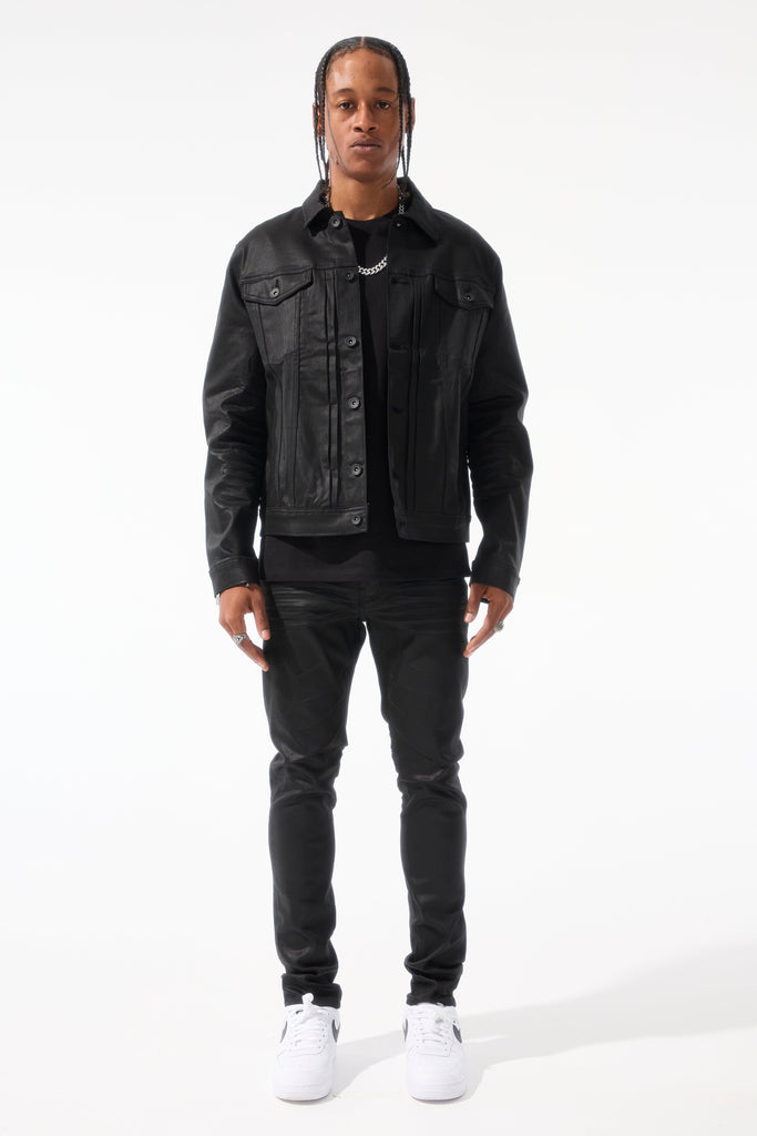 Jordan Craig Smooth Criminal Denim Trucker Jacket (Jet Black)