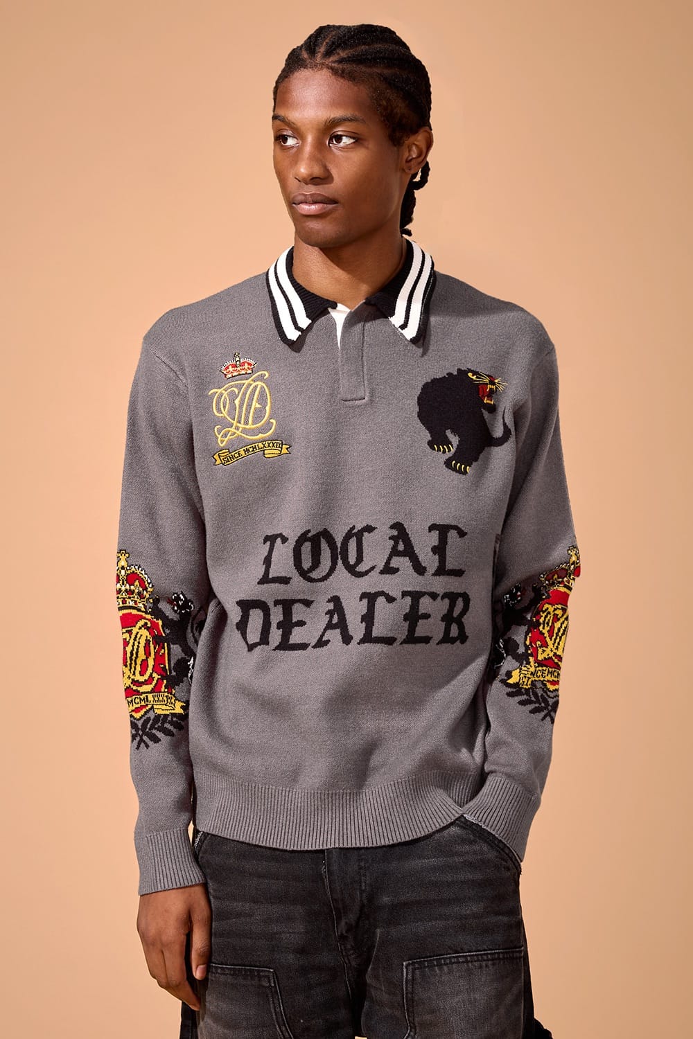 Jordan Craig Local Dealer Knit Sweater Heather Charcoal / S