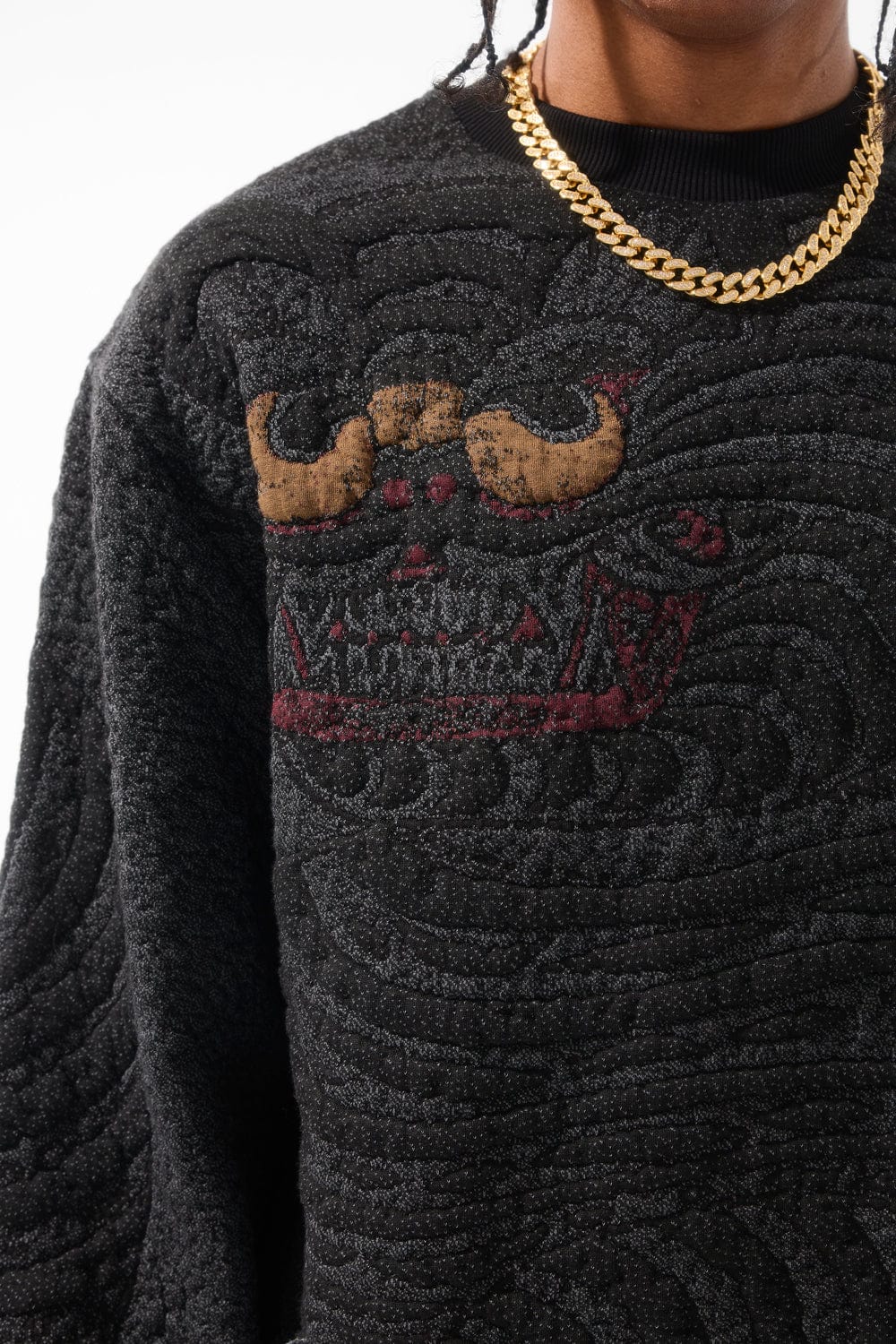 Jordan Craig Silk Road Crewneck Sweater (Black Dragon)