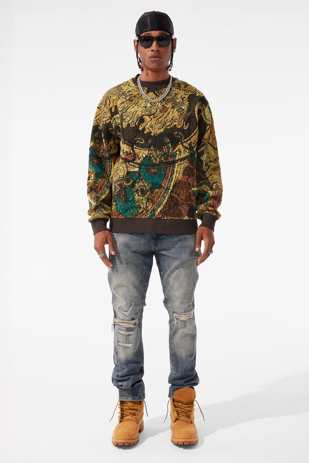 Jordan Craig Silk Road Crewneck Sweater (Catfish)