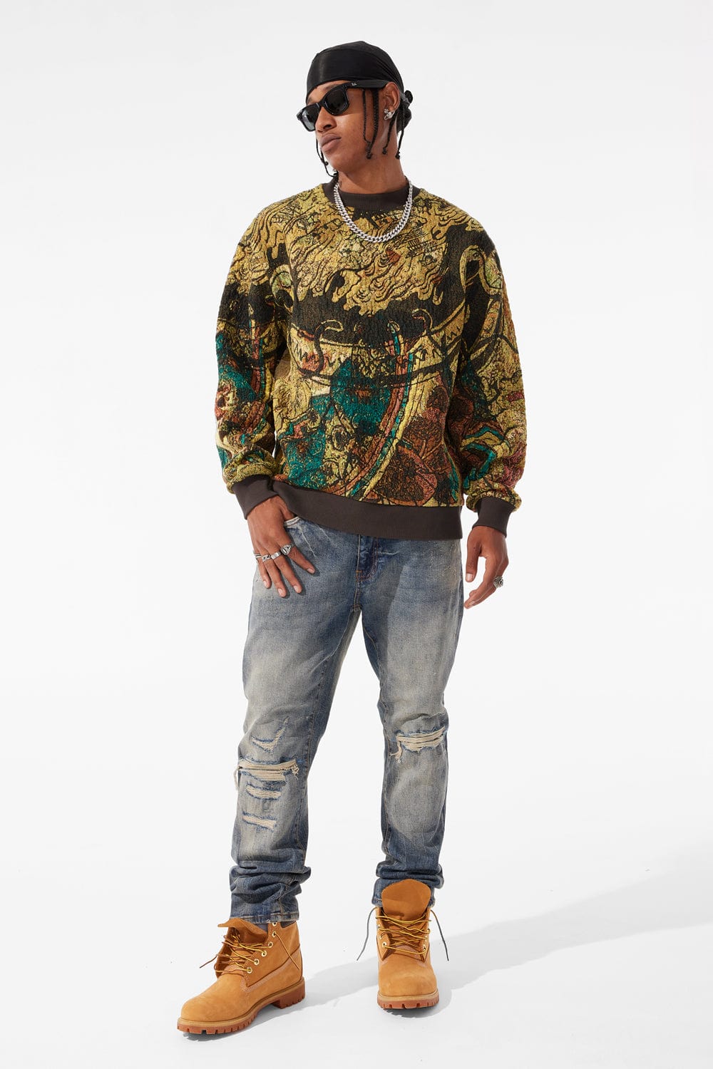 Jordan Craig Silk Road Crewneck Sweater (Catfish)