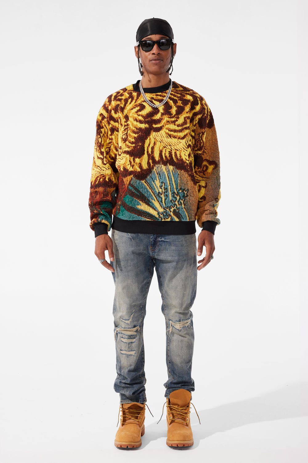 Jordan Craig Silk Road Crewneck Sweater (Gold Dragon)