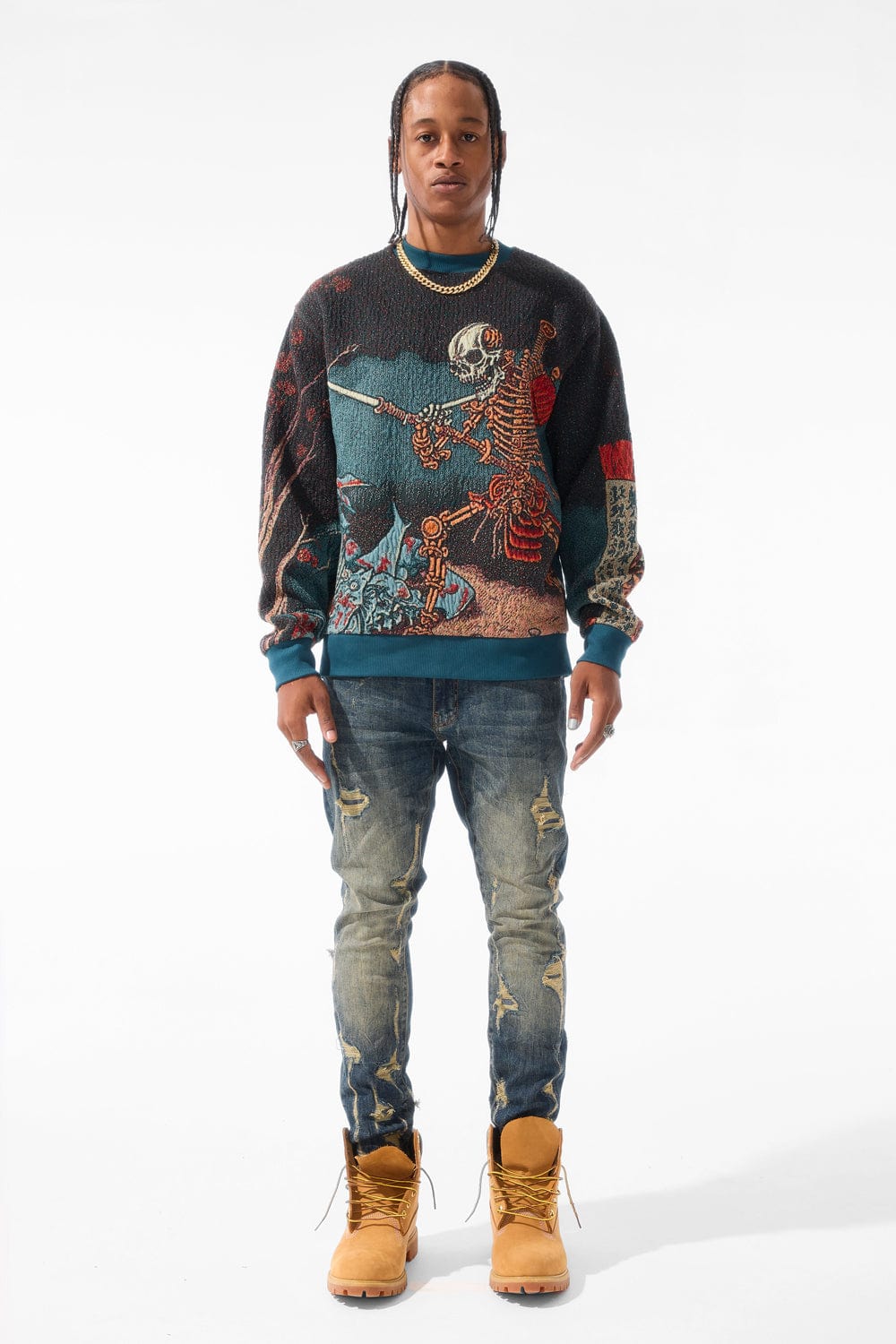 Jordan Craig Silk Road Crewneck Sweater (Skulletal)