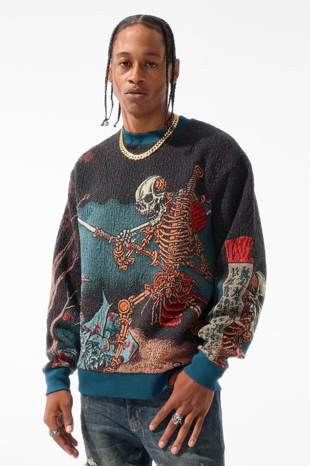 Silk Road Crewneck Sweater (Skulletal)