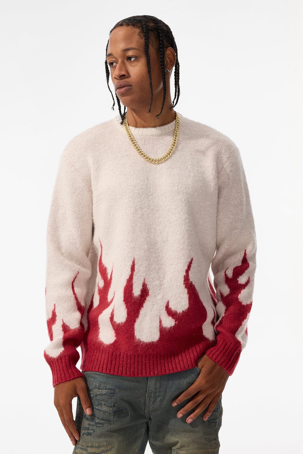 Jordan Craig Inferno Crewneck Sweater (Blood Ivory) S / Blood Ivory