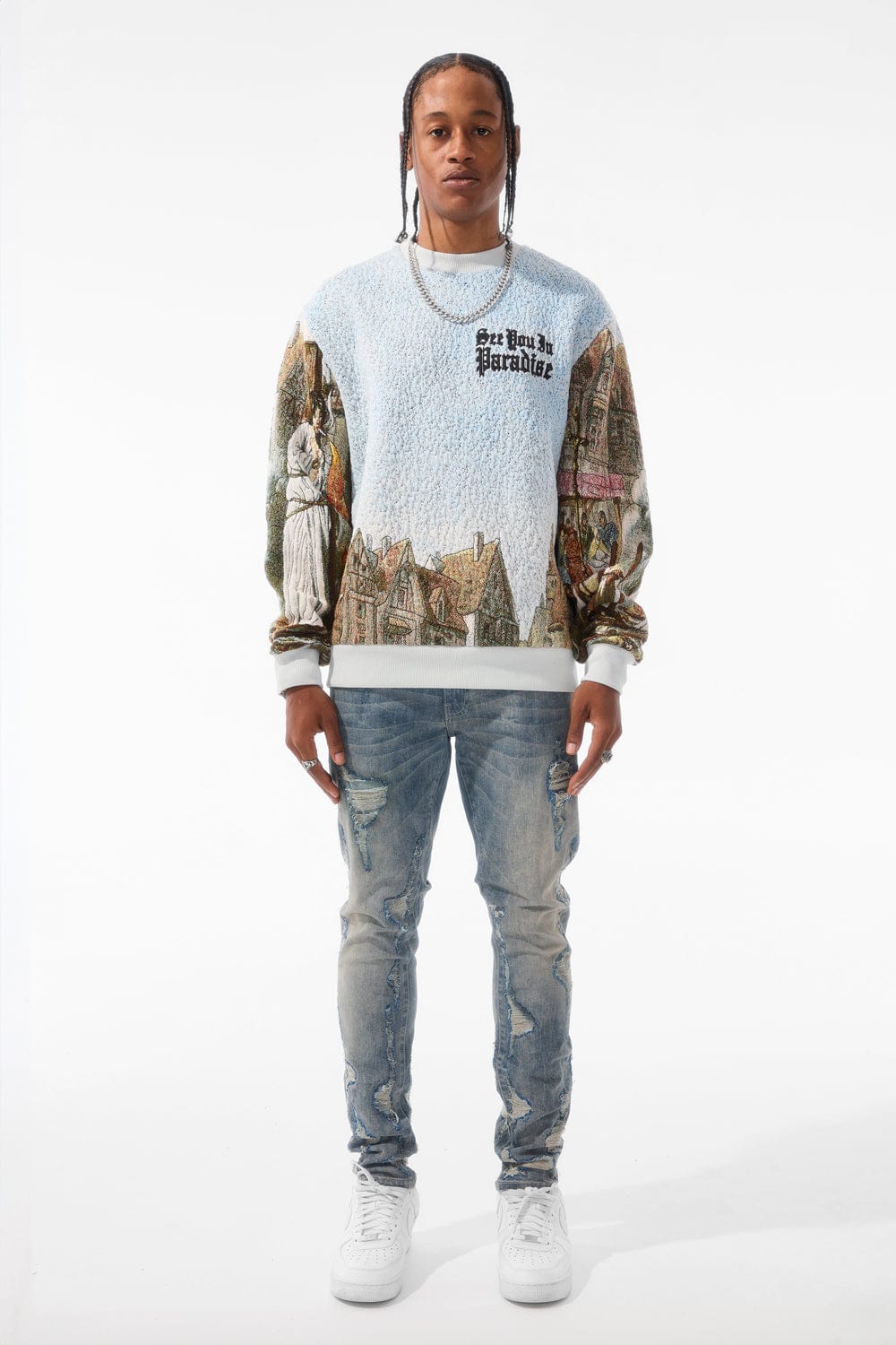 Jordan Craig Martyr Crewneck Sweater (Light Blue)