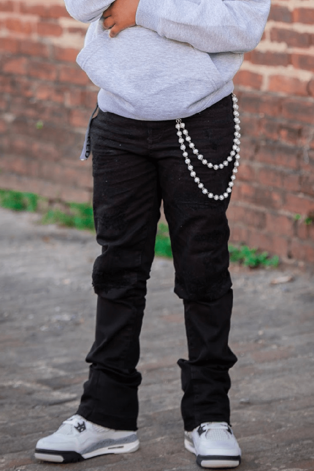 JC Kids Kids Stacked Tribeca Twill Pants (Black)