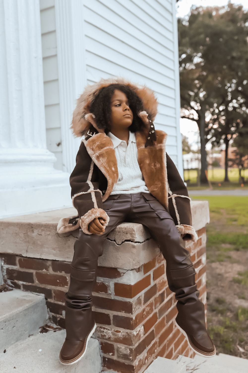 Kids Denali Shearling Jacket (Brown)