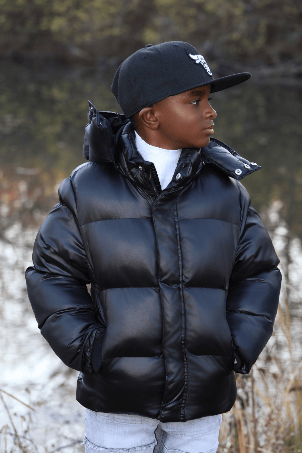 Kids Astoria Bubble Jacket (Black)