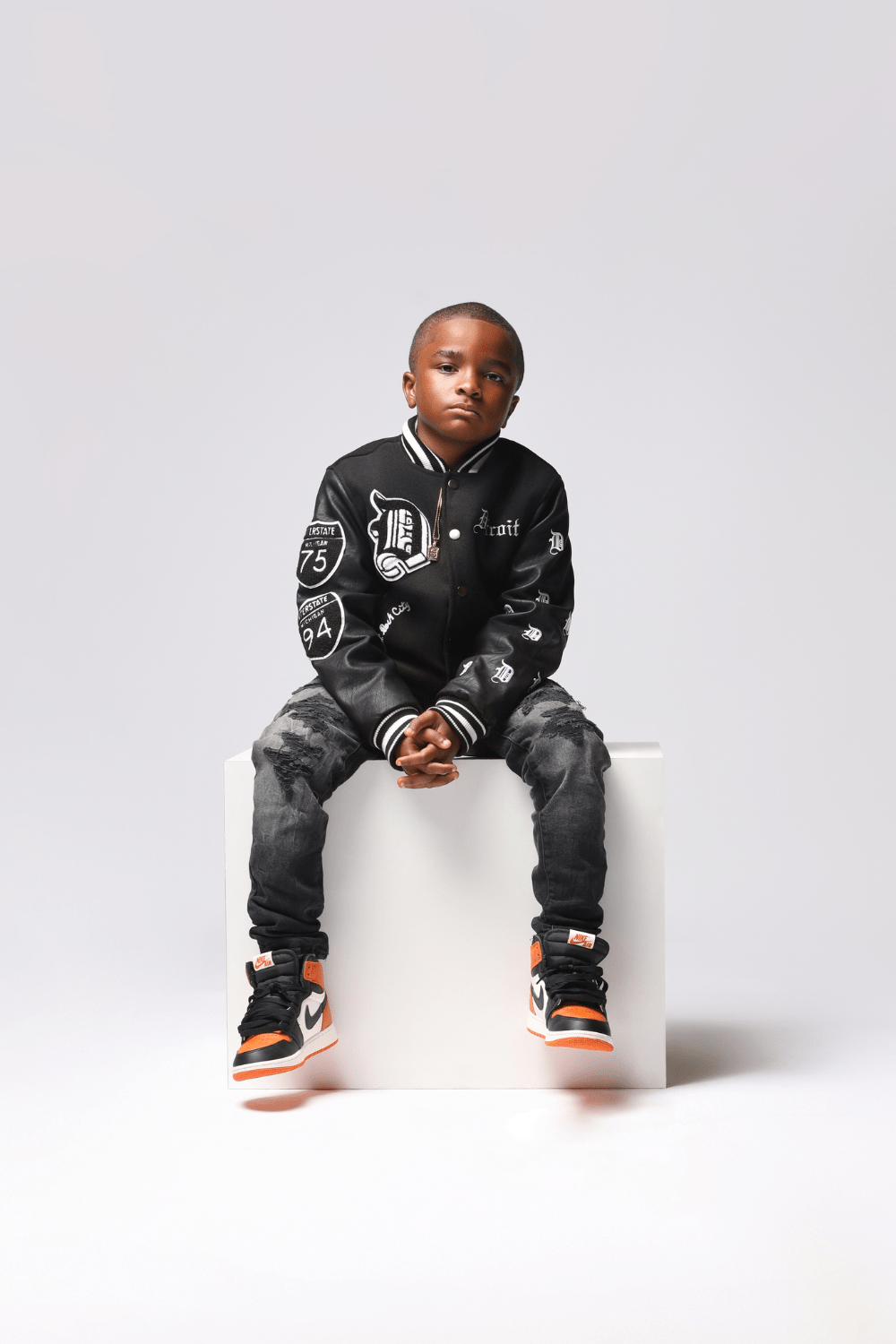JC Kids Kids 313 Varsity Jacket (Black)