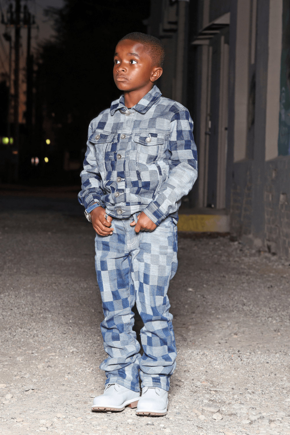 JC Kids Kids Stacked Illusion Denim (Aged Wash)