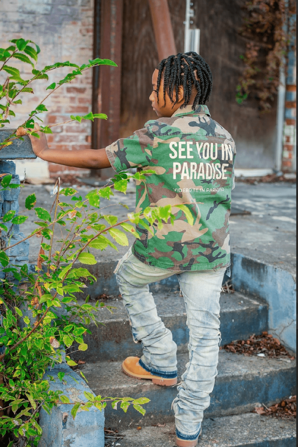 JC Kids Kids Stacked Ripple Effect Denim (Cream Wash)