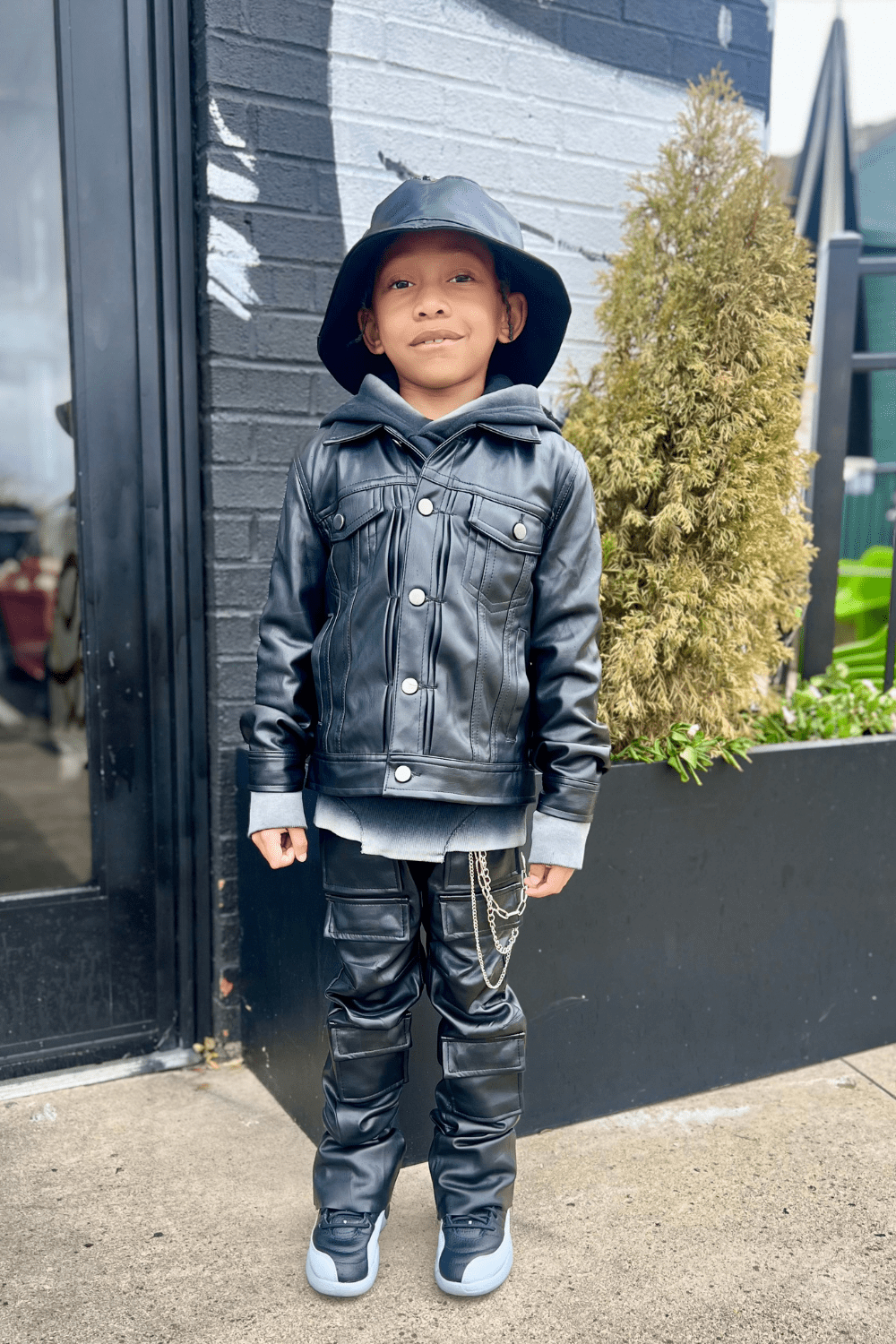 Kids Stacked Thriller Cargo Pants (Black) - Main Image