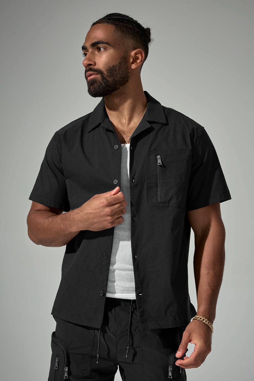 Jordan Craig Mercenary S/S Camp Shirt Black / S