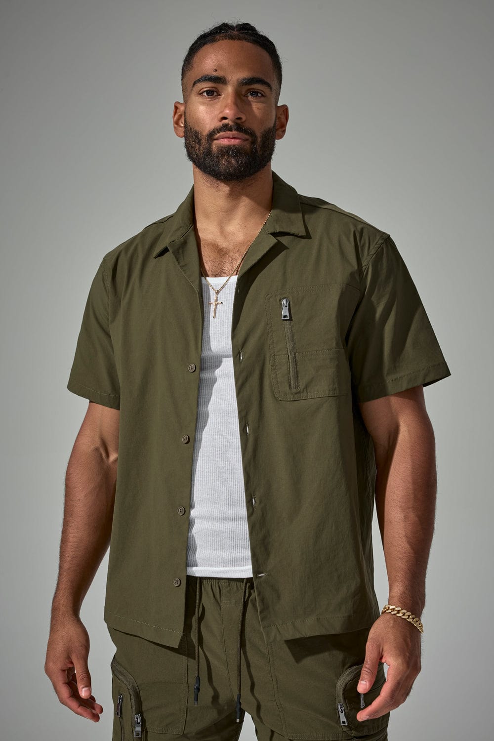 Jordan Craig Mercenary S/S Camp Shirt Olive / S