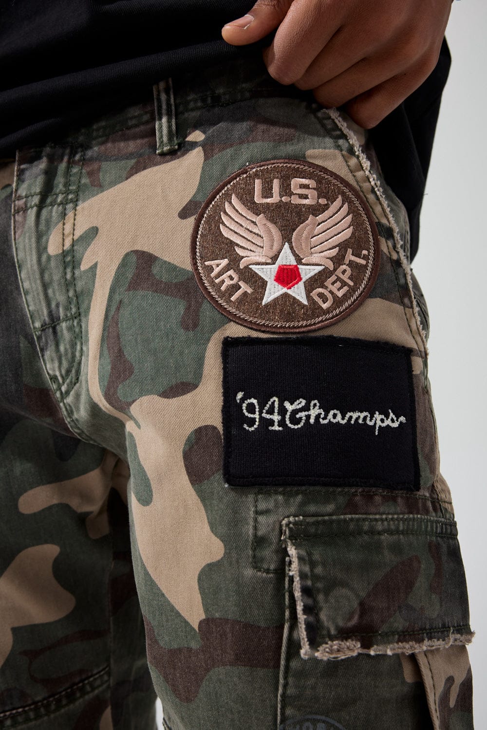 Xavier - Purple Heart Cargo Pants (Woodland)