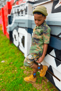 Kids War Angel Cargo Shorts (Vintage Camo)
