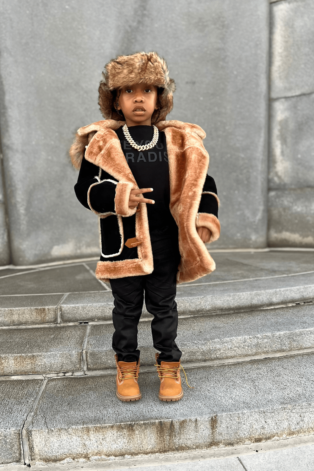 Shearling jacket kids on sale