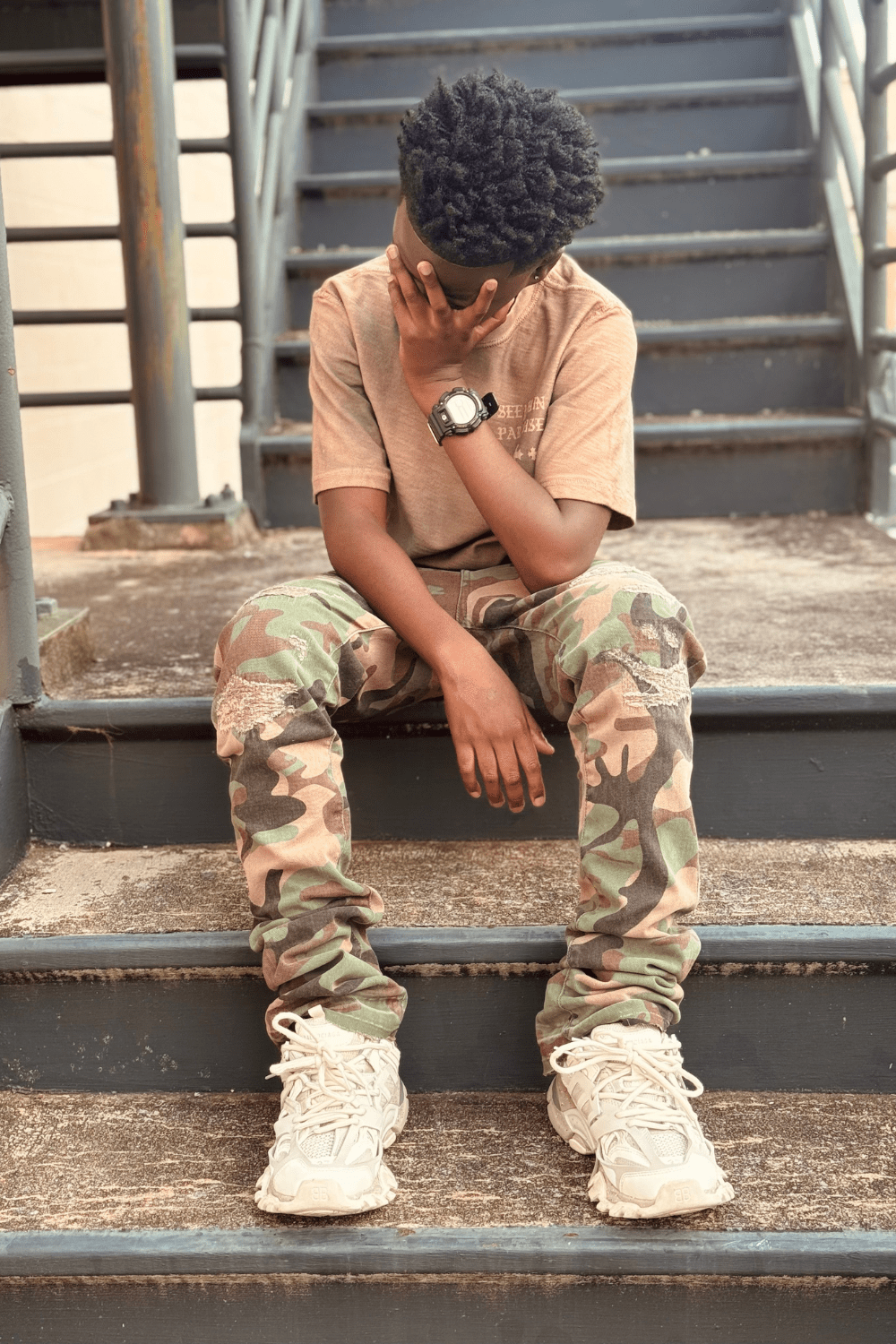 Kids Stacked Tribeca Twill Pants (Vintage Camo)