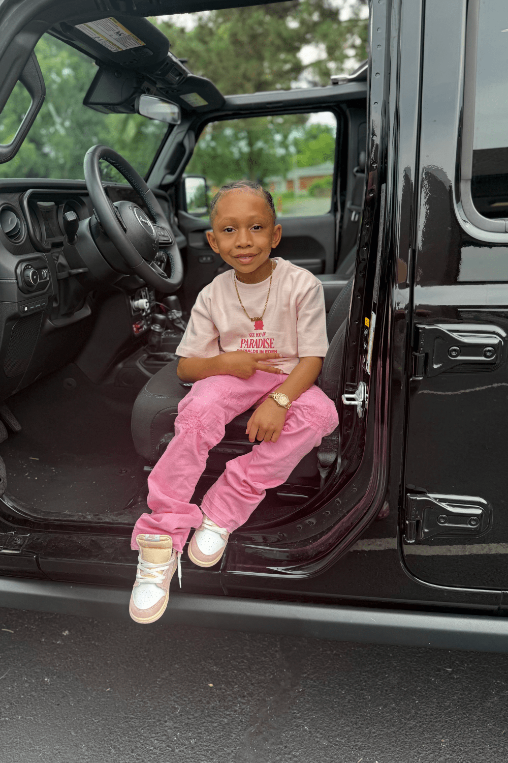 Kids Stacked Tribeca Twill Pants (Pink)