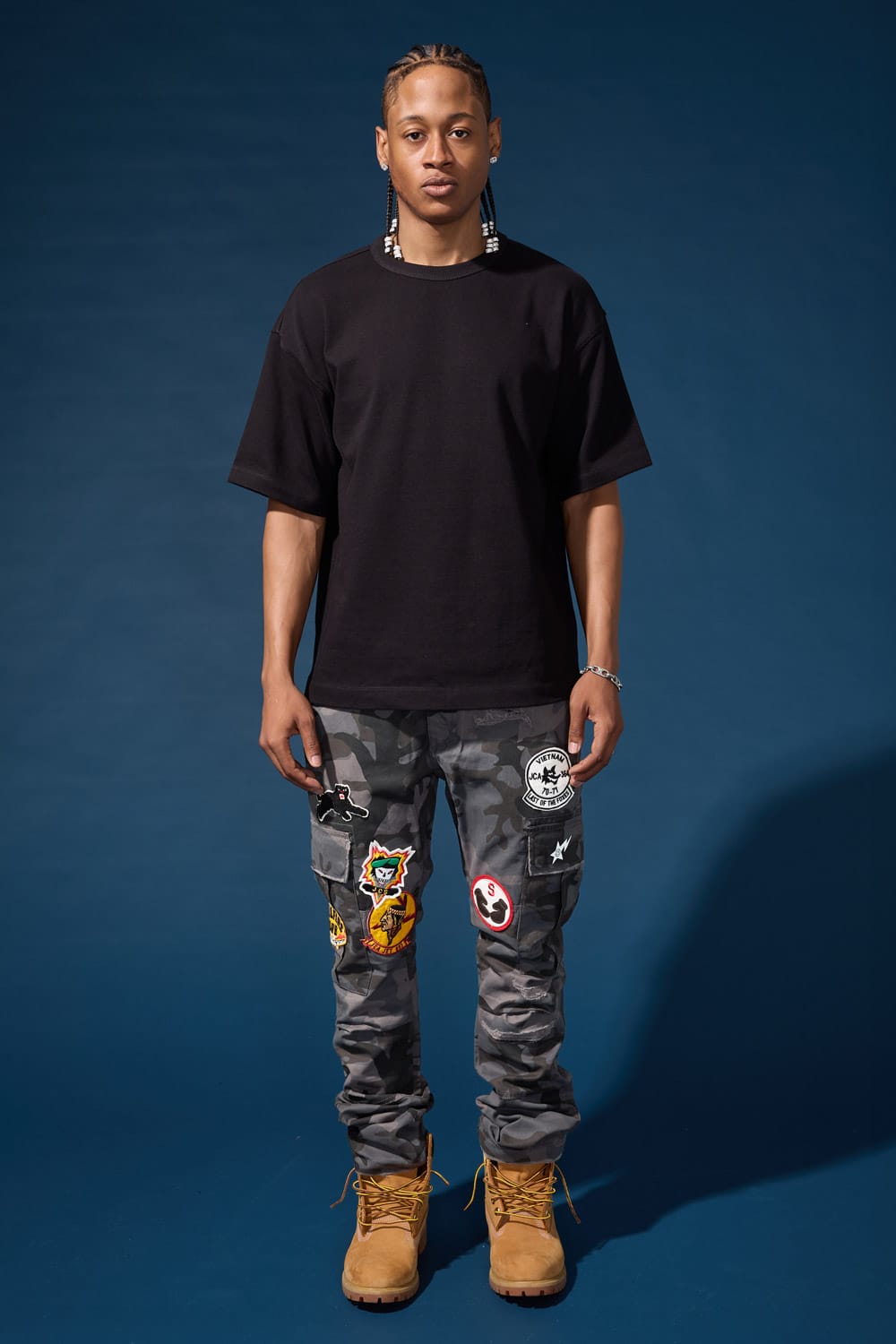 Xavier - Hellfire Cargo Pants (Black Camo)