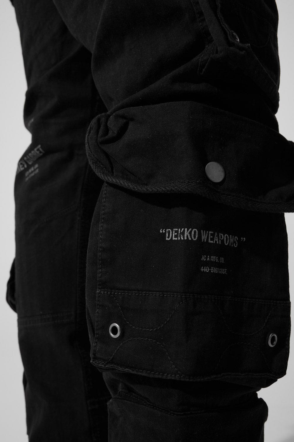 Slim Taper Fit - Defcon Cargo Pants (Black) - Sean Collection