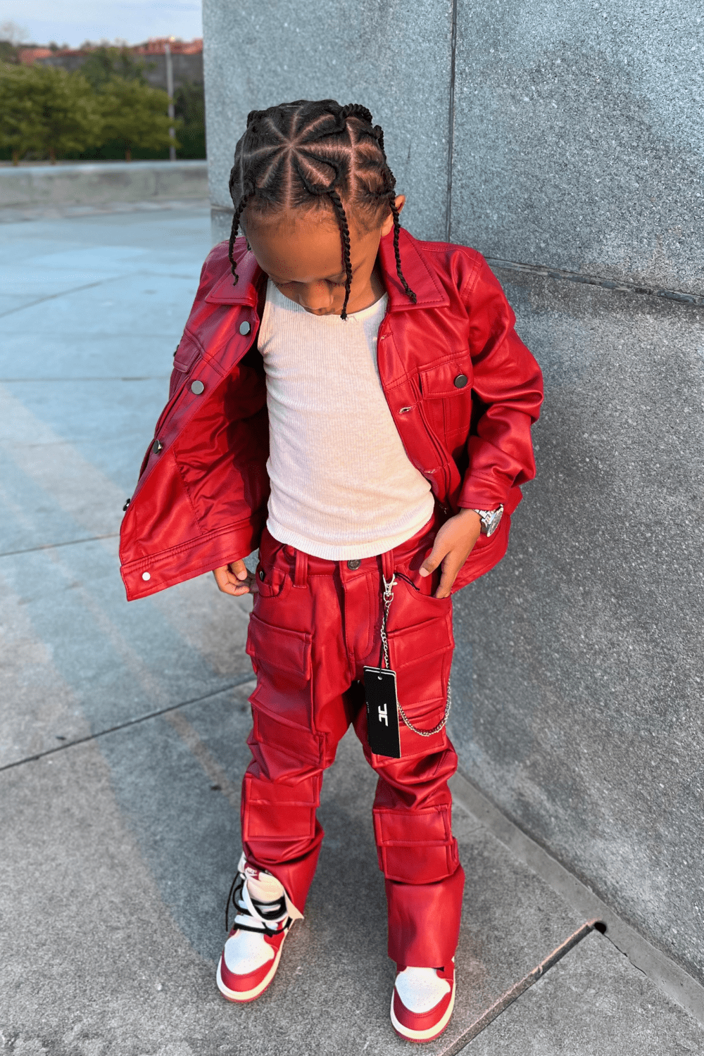 JC Kids Kids Stacked Thriller Cargo Pants (Red)