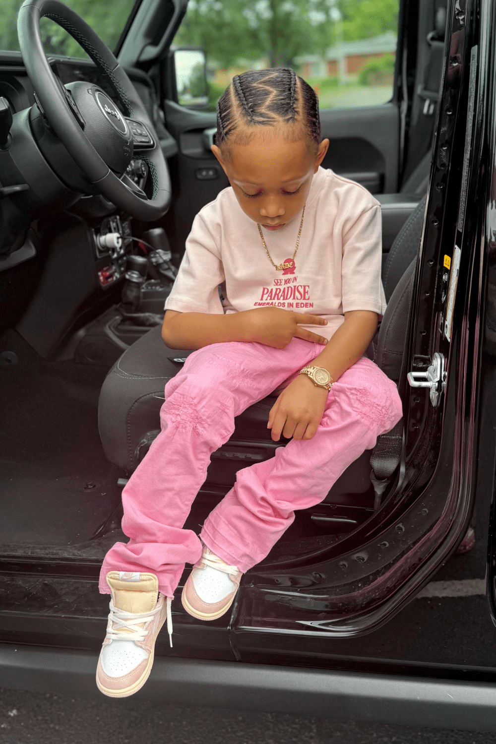 JC Kids Kids Stacked Tribeca Twill Pants (Pink)