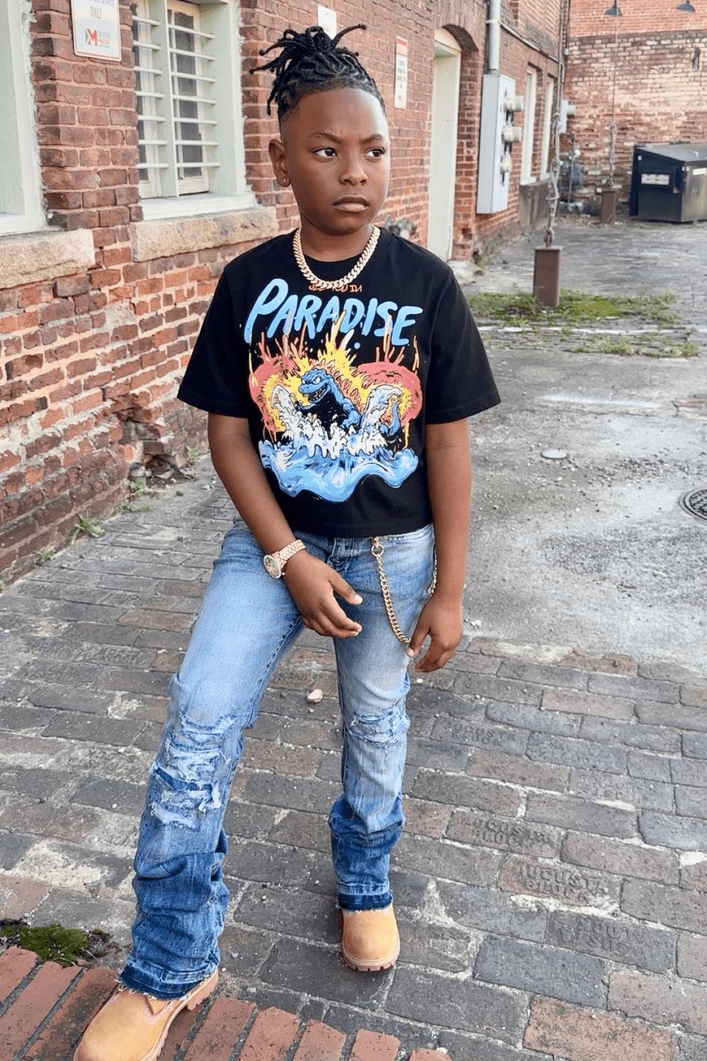 JC Kids Kids Attitude Stacked Denim (Medium Blue)