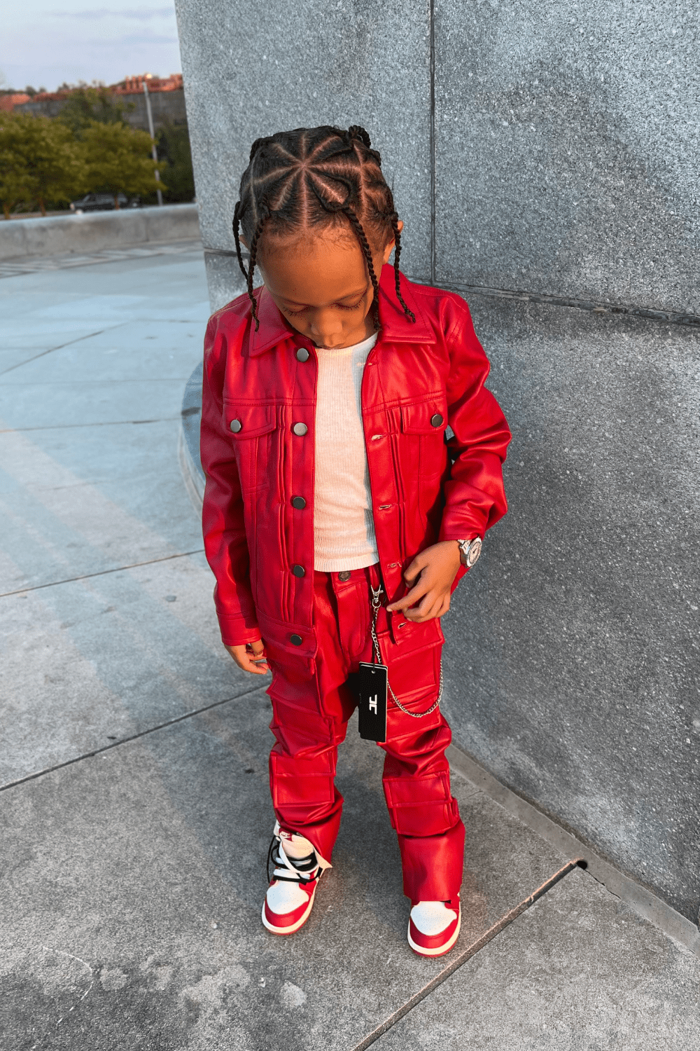 JC Kids Kids Stacked Thriller Cargo Pants (Red)