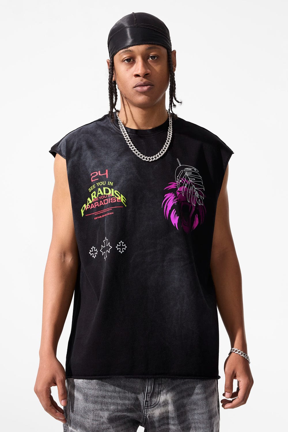 Jordan Craig Lions Den Cut Off T-Shirt Black / S