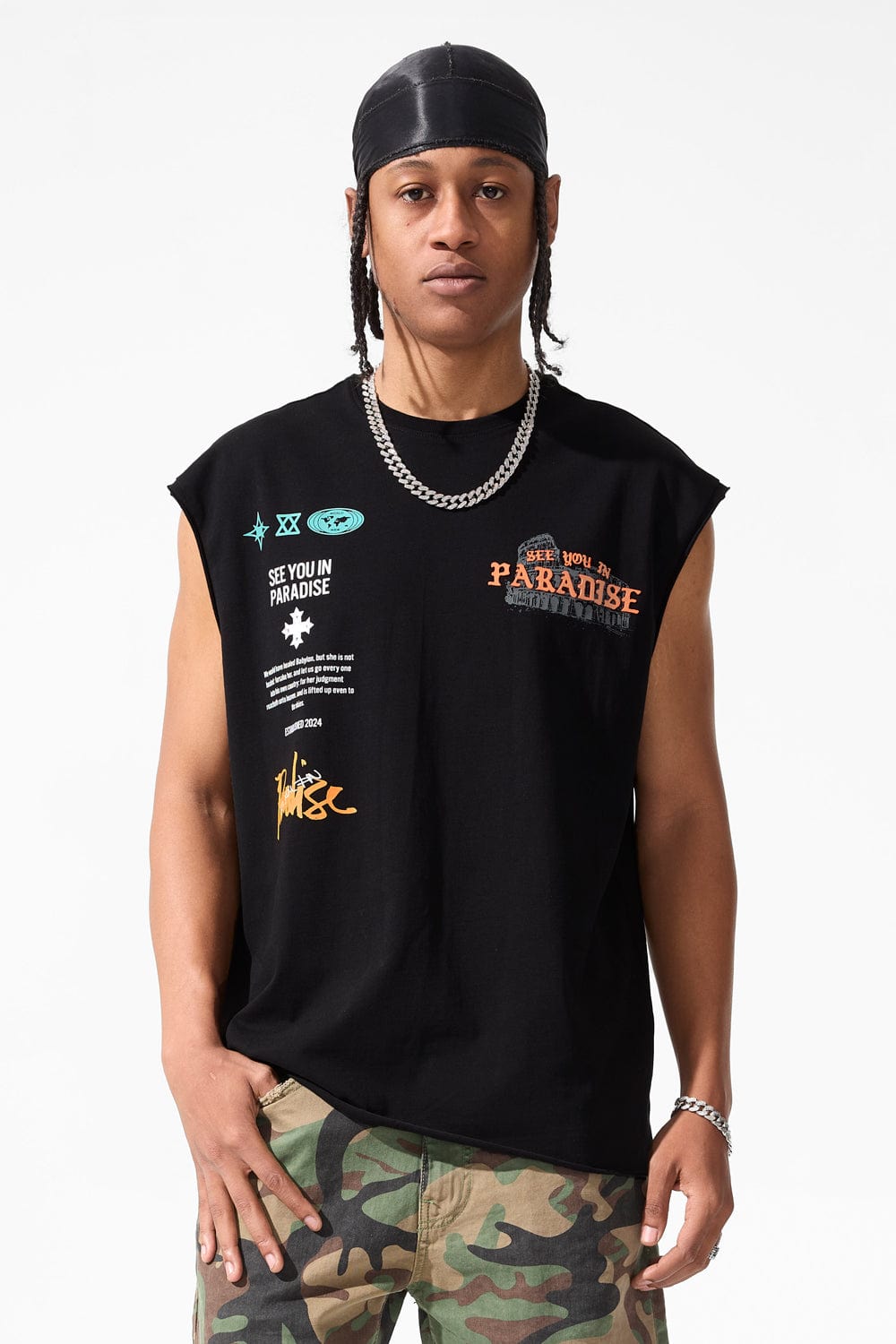 Jordan Craig Babylon Cut Off T-Shirt (Black)