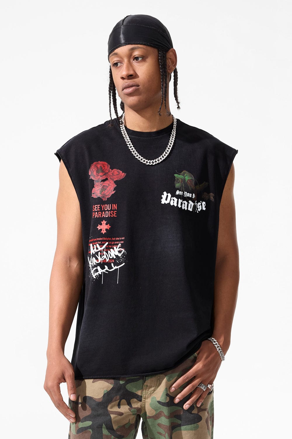 Jordan Craig Fallen Kingdom Cut Off T-Shirt Black / S