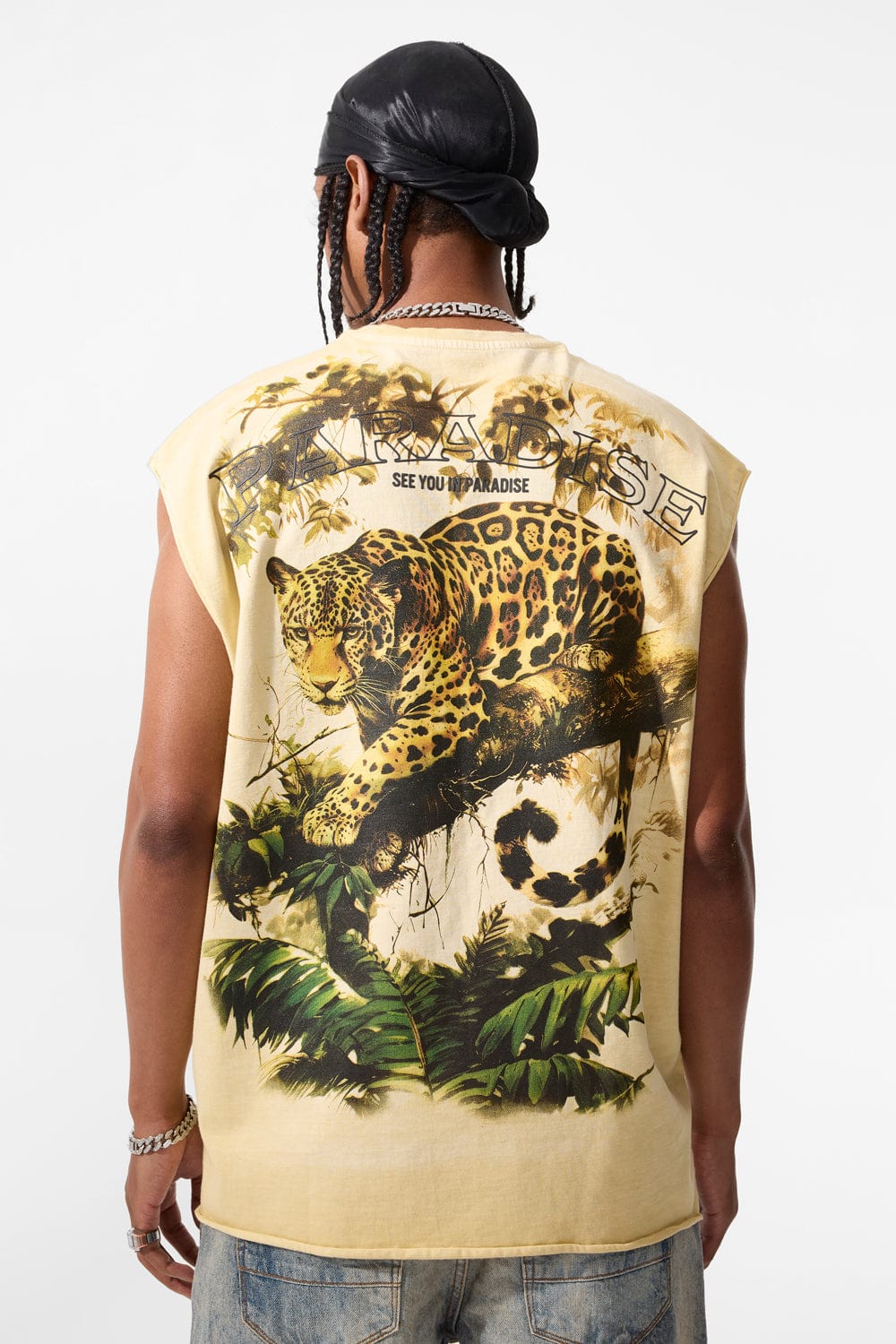Jordan Craig The Prowl Cut Off T-Shirt (Light Khaki)