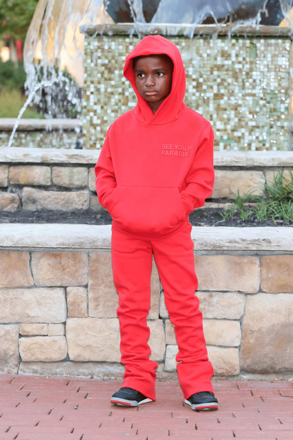 Kids Hoodie Stacked Fleece Bundle Red