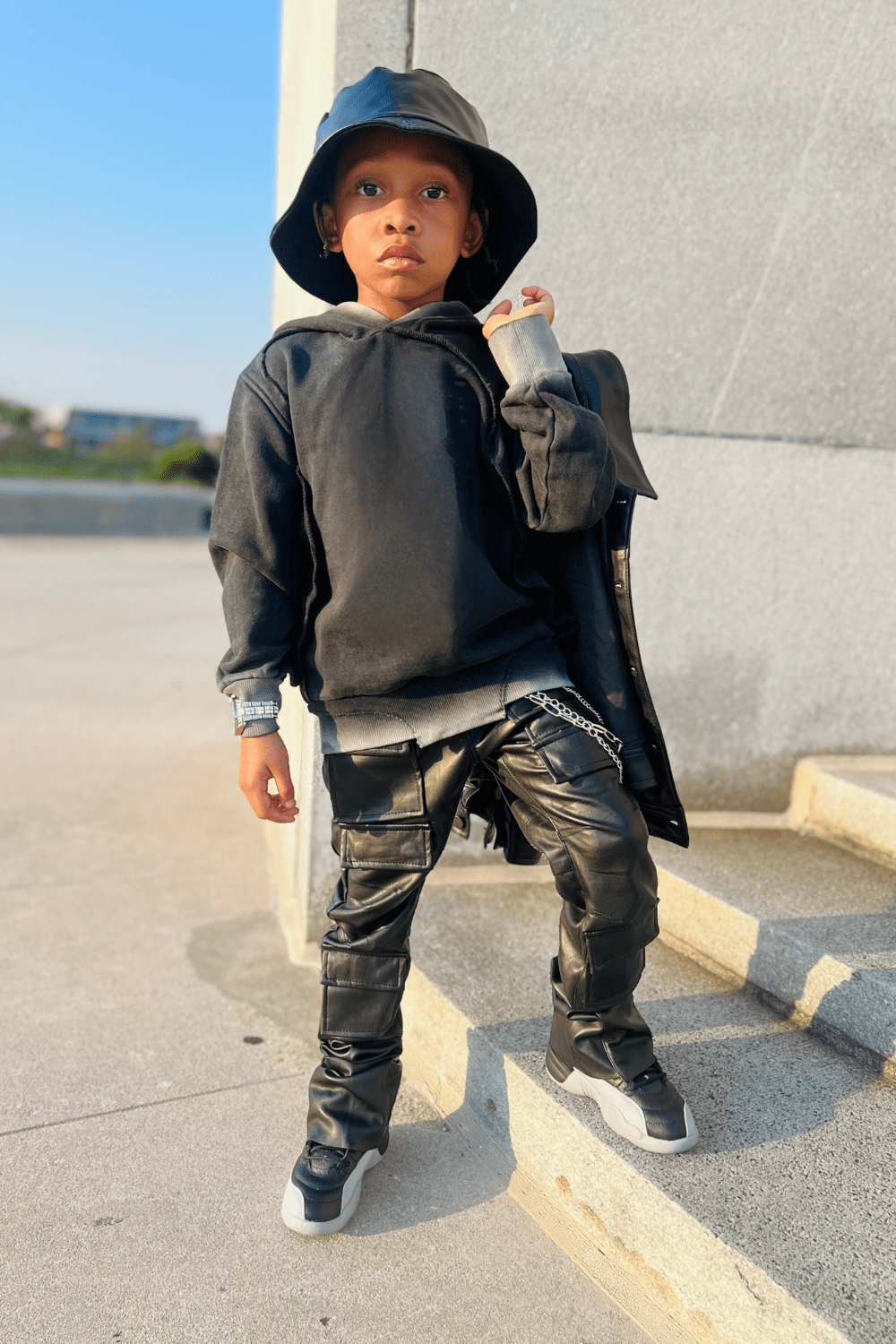 JC Kids Kids Stacked Thriller Cargo Pants (Black)