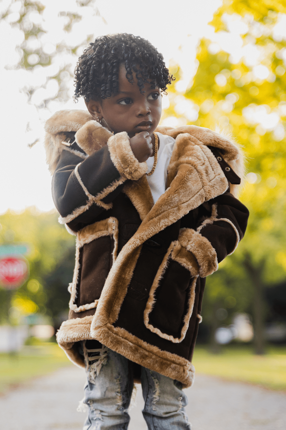 JC Kids Kids Denali Shearling Jacket (Brown)