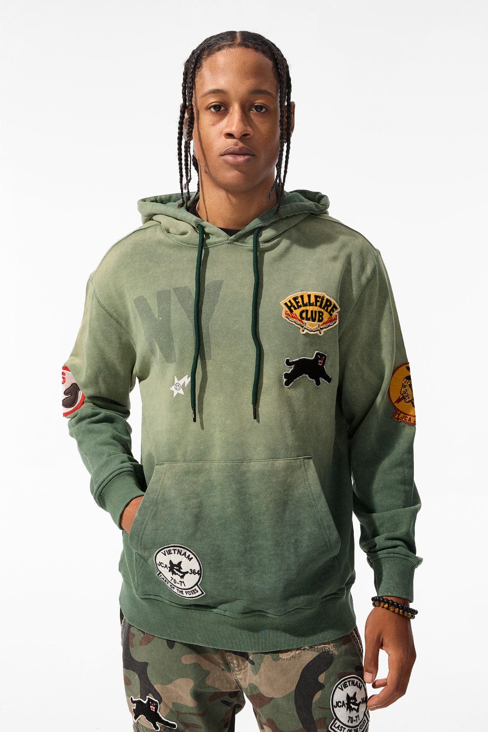 Olive green pullover hoodie hotsell