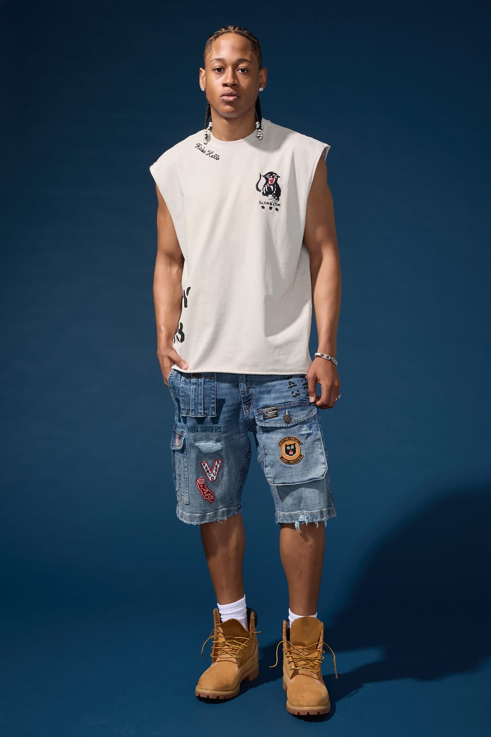 Jordan Craig OG - Hell Raiser Denim Cargo Shorts (Aged Wash)