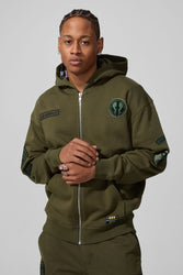 Prestige Tonal Zip Hoodie (Army Green)