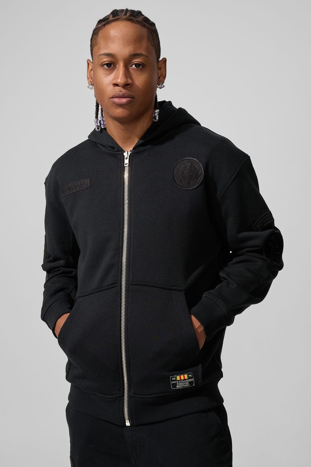 Jordan Craig Prestige Tonal Zip Hoodie (Black)